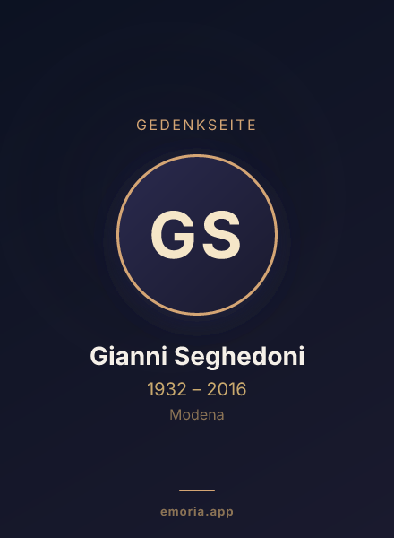 Gedenkportrait von Gianni Seghedoni