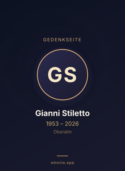 Gedenkportrait von Gianni Stiletto