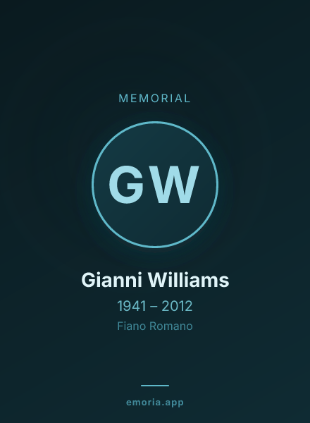 Memorial portrait of Gianni Williams