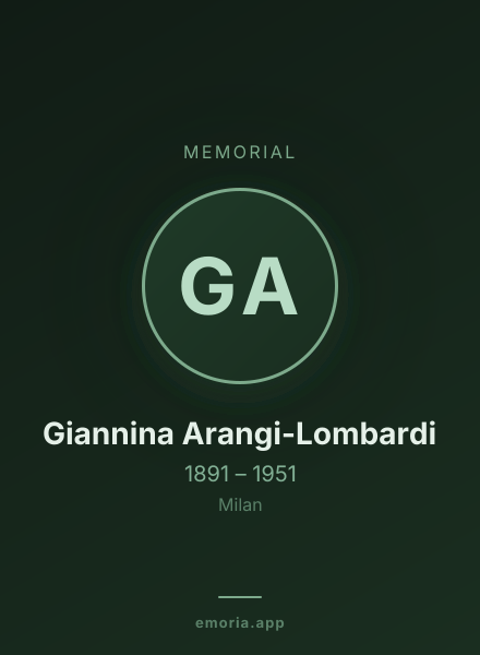 Memorial portrait of Giannina Arangi-Lombardi