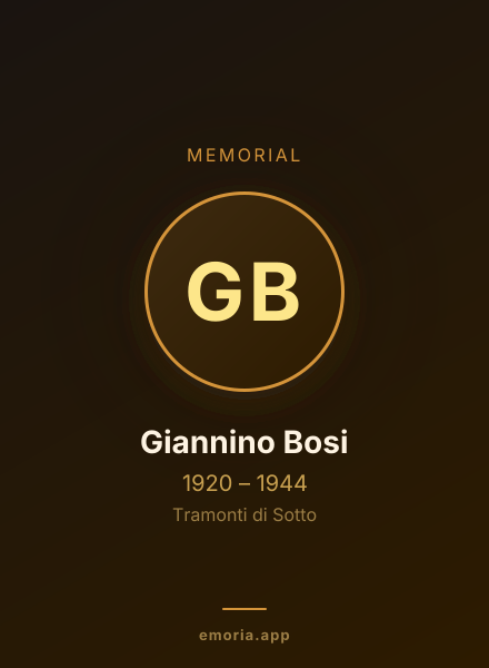 Memorial portrait of Giannino Bosi