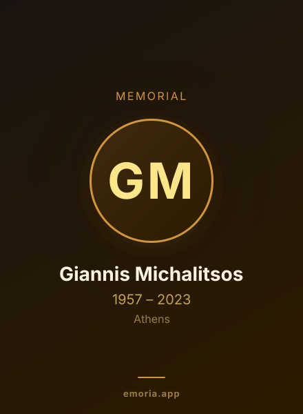Memorial portrait of Giannis Michalitsos