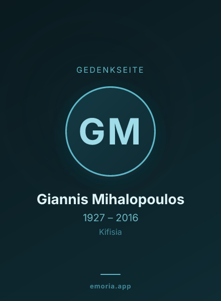 Gedenkportrait von Giannis Mihalopoulos