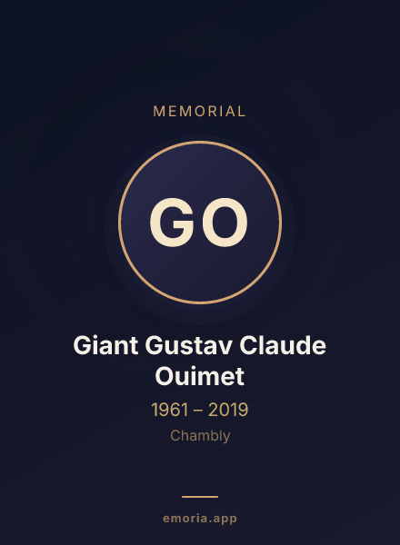 Memorial portrait of Giant Gustav Claude Ouimet