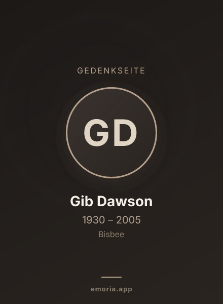 Gedenkportrait von Gib Dawson