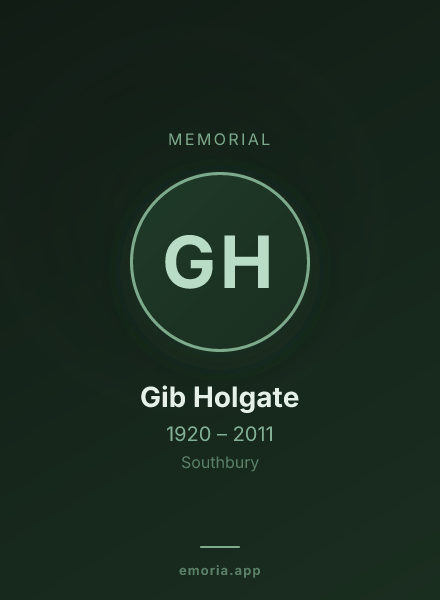 Memorial portrait of Gib Holgate