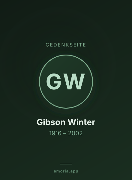 Gedenkportrait von Gibson Winter