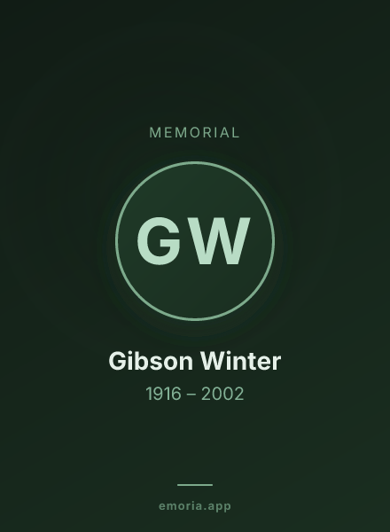 Memorial portrait of Gibson Winter