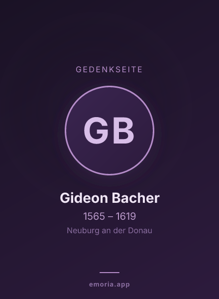 Gedenkportrait von Gideon Bacher