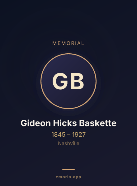 Memorial portrait of Gideon Hicks Baskette
