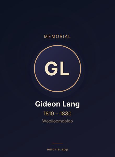 Memorial portrait of Gideon Lang
