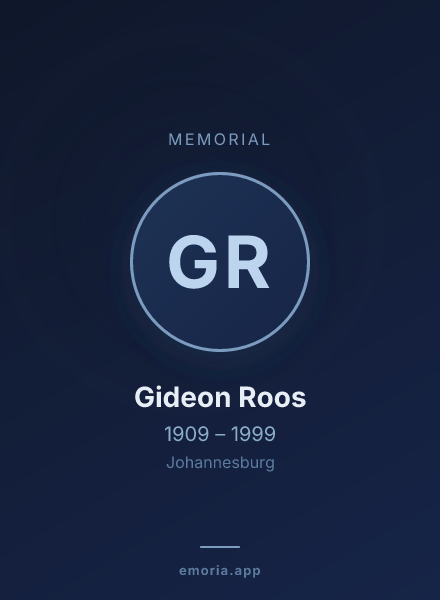 Memorial portrait of Gideon Roos