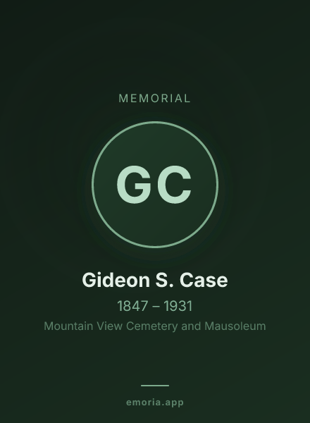 Memorial portrait of Gideon S. Case