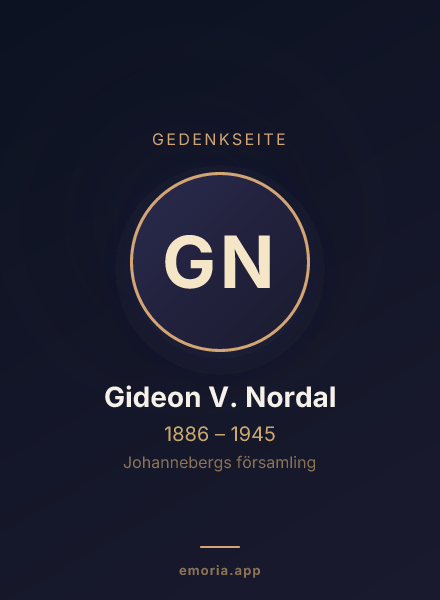 Gedenkportrait von Gideon V. Nordal