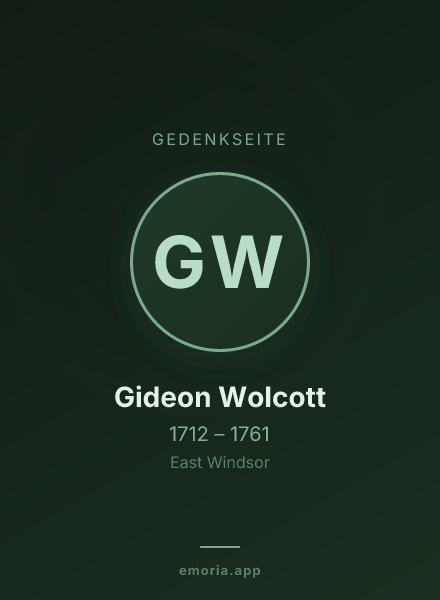Gedenkportrait von Gideon Wolcott