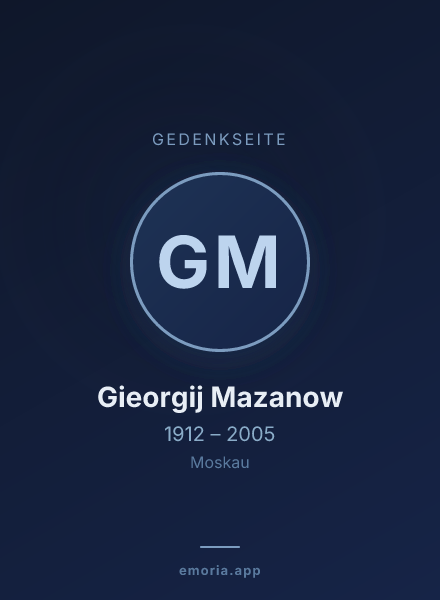 Gedenkportrait von Gieorgij Mazanow