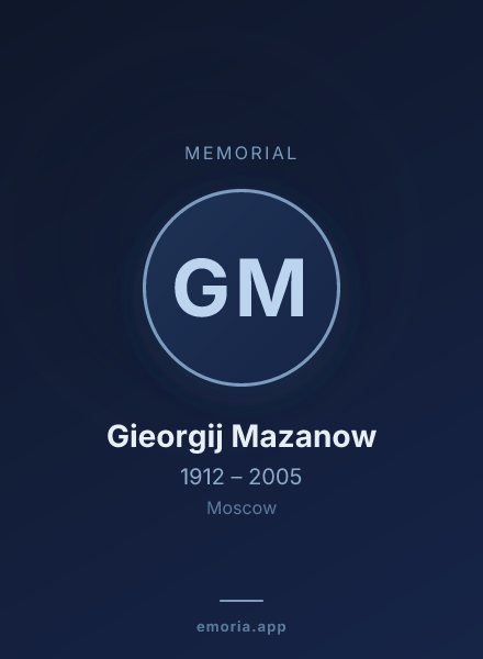 Memorial portrait of Gieorgij Mazanow