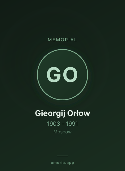 Memorial portrait of Gieorgij Orłow