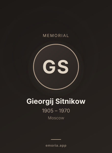 Memorial portrait of Gieorgij Sitnikow