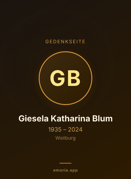 Gedenkportrait von Giesela Katharina Blum