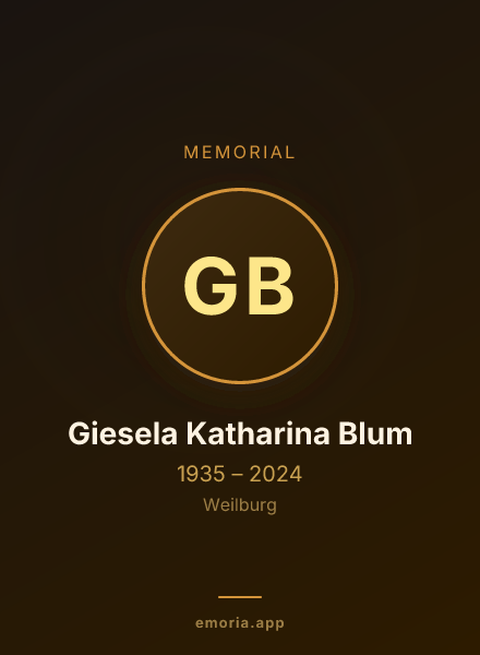 Memorial portrait of Giesela Katharina Blum