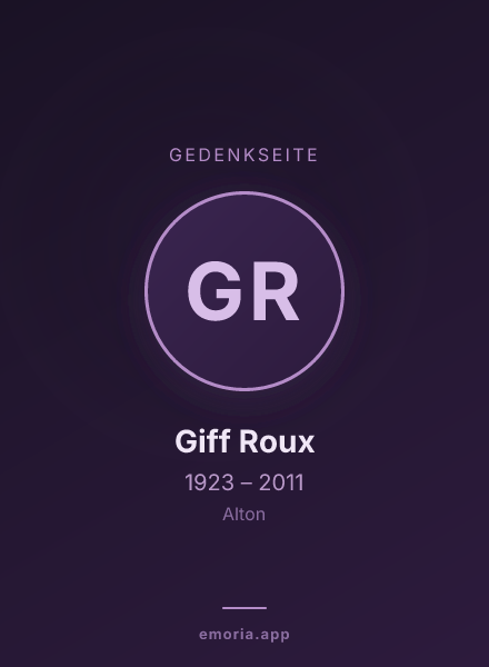 Gedenkportrait von Giff Roux