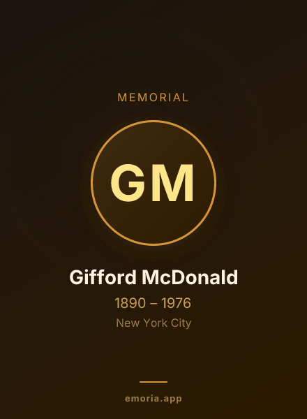 Memorial portrait of Gifford McDonald