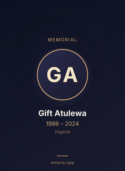 Memorial portrait of Gift Atulewa