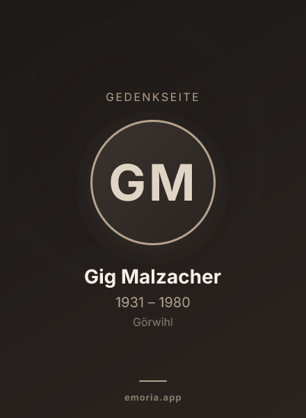 Gedenkportrait von Gig Malzacher