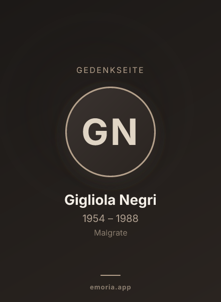 Gedenkportrait von Gigliola Negri