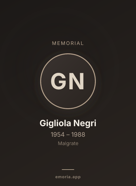 Memorial portrait of Gigliola Negri
