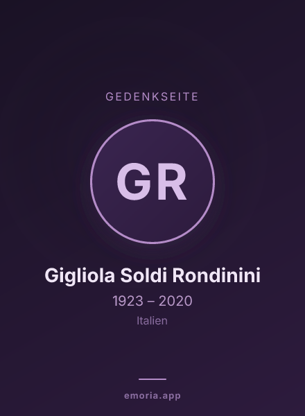 Gedenkportrait von Gigliola Soldi Rondinini