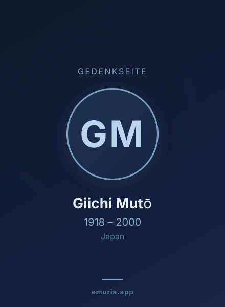 Gedenkportrait von Giichi Mutō