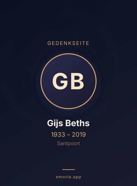 Gedenkportrait von Gijs Beths