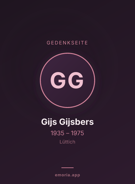Gedenkportrait von Gijs Gijsbers
