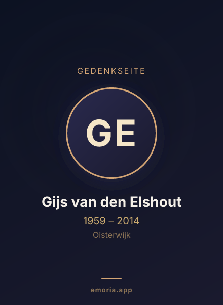 Gedenkportrait von Gijs van den Elshout