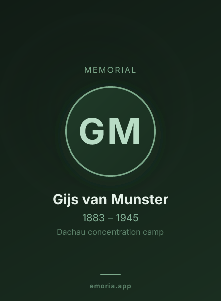 Memorial portrait of Gijs van Munster