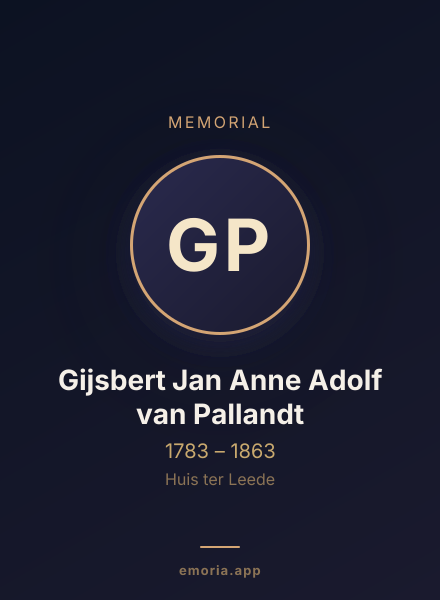 Memorial portrait of Gijsbert Jan Anne Adolf van Pallandt