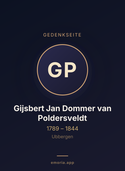 Gedenkportrait von Gijsbert Jan Dommer van Poldersveldt