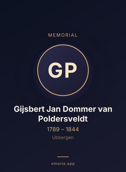 Memorial portrait of Gijsbert Jan Dommer van Poldersveldt