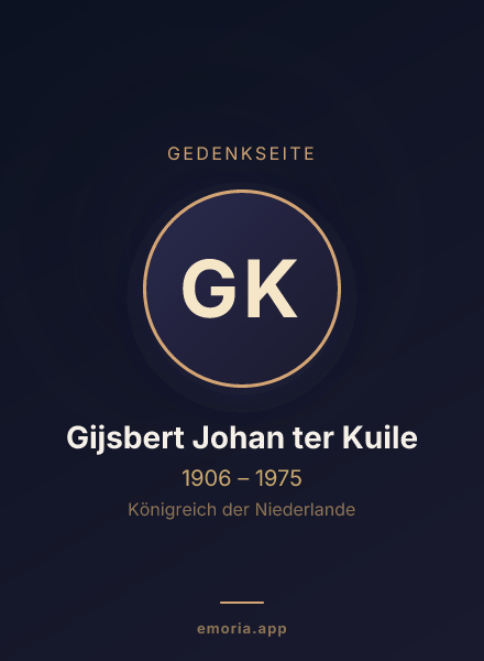 Gedenkportrait von Gijsbert Johan ter Kuile