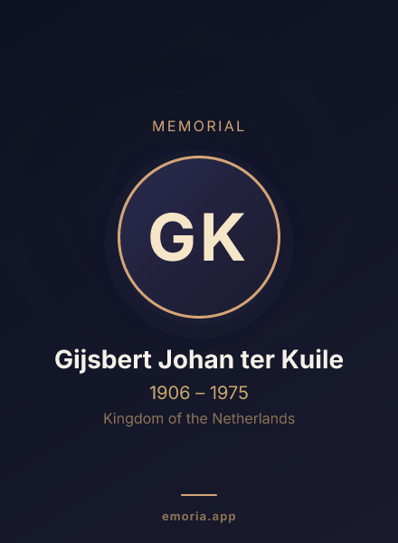 Memorial portrait of Gijsbert Johan ter Kuile