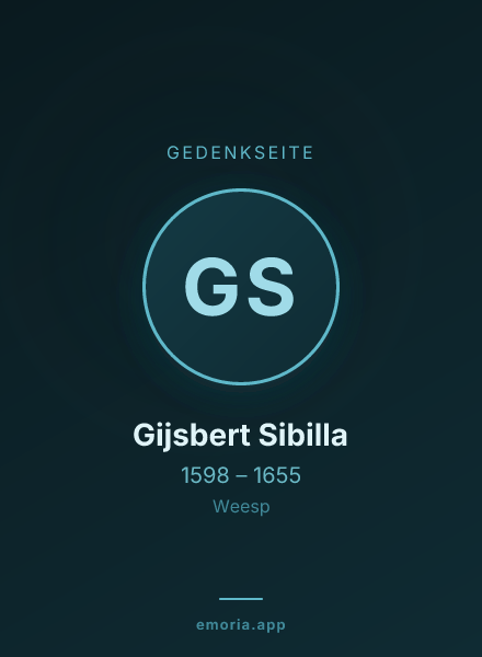 Gedenkportrait von Gijsbert Sibilla