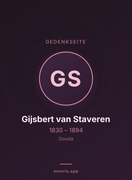 Gedenkportrait von Gijsbert van Staveren