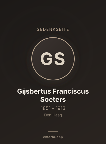 Gedenkportrait von Gijsbertus Franciscus Soeters