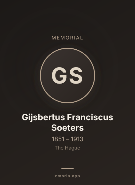 Memorial portrait of Gijsbertus Franciscus Soeters