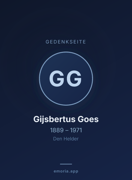 Gedenkportrait von Gijsbertus Goes