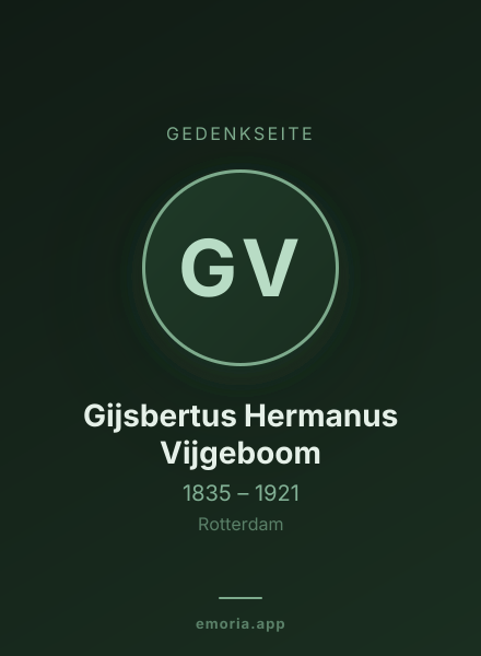 Gedenkportrait von Gijsbertus Hermanus Vijgeboom