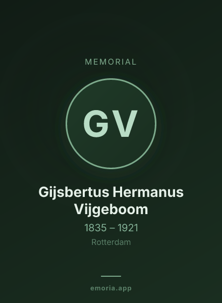 Memorial portrait of Gijsbertus Hermanus Vijgeboom