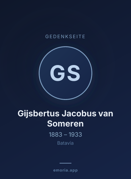 Gedenkportrait von Gijsbertus Jacobus van Someren
